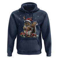 Christmas Squirrel Hoodie Xmas Tree Lights Reindeer Santa Hat Pajamas