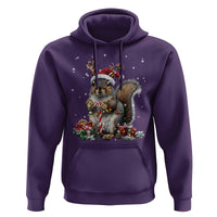 Christmas Squirrel Hoodie Xmas Tree Lights Reindeer Santa Hat Pajamas