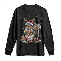Christmas Squirrel Long Sleeve Shirt Xmas Tree Lights Reindeer Santa Hat Pajamas