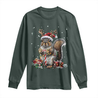Christmas Squirrel Long Sleeve Shirt Xmas Tree Lights Reindeer Santa Hat Pajamas