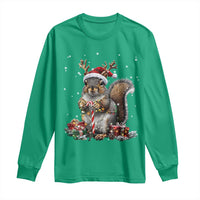 Christmas Squirrel Long Sleeve Shirt Xmas Tree Lights Reindeer Santa Hat Pajamas