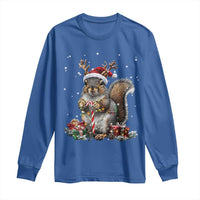 Christmas Squirrel Long Sleeve Shirt Xmas Tree Lights Reindeer Santa Hat Pajamas