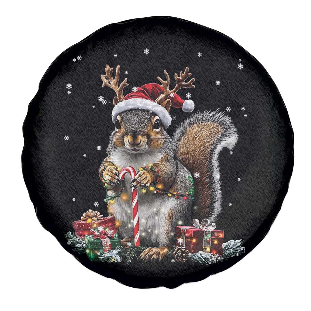 Christmas Squirrel Spare Tire Cover Xmas Tree Lights Reindeer Santa Hat Pajamas