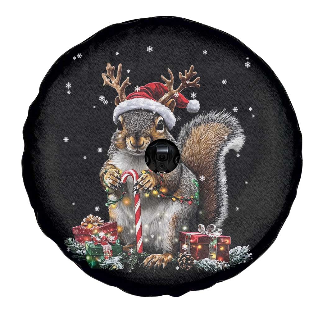 Christmas Squirrel Spare Tire Cover Xmas Tree Lights Reindeer Santa Hat Pajamas