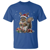 Christmas Squirrel T Shirt Xmas Tree Lights Reindeer Santa Hat Pajamas - Wonder Print Shop