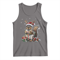 Christmas Squirrel Tank Top Xmas Tree Lights Reindeer Santa Hat Pajamas