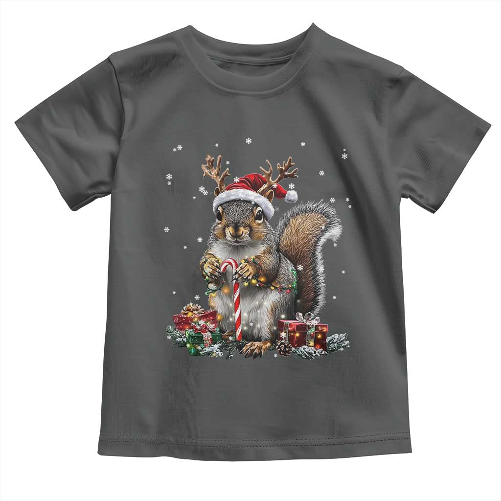 Christmas Squirrel Toddler T Shirt Xmas Tree Lights Reindeer Santa Hat Pajamas