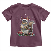 Christmas Squirrel Toddler T Shirt Xmas Tree Lights Reindeer Santa Hat Pajamas