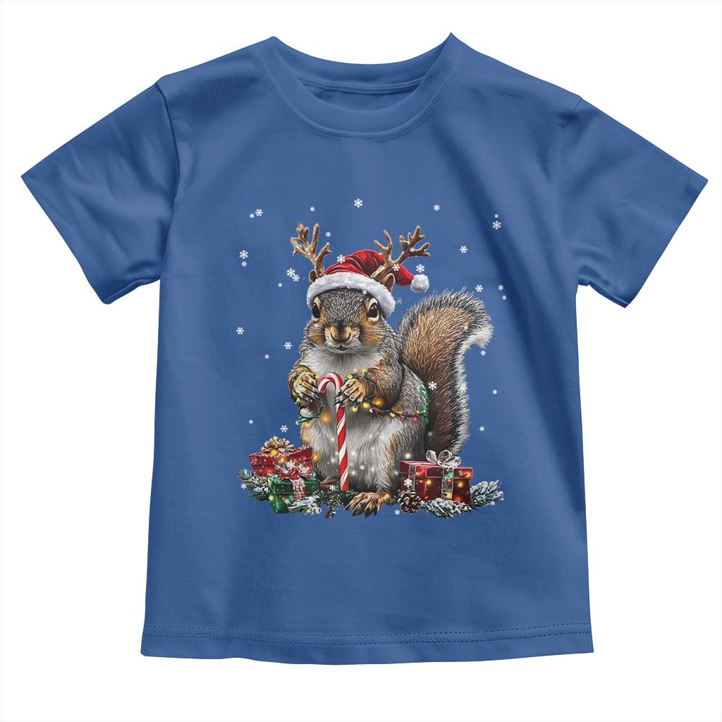 Christmas Squirrel Toddler T Shirt Xmas Tree Lights Reindeer Santa Hat Pajamas