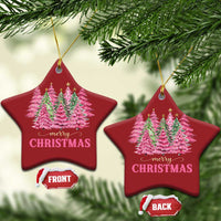 Pink Xmas Tree Farm Christmas Ornament Merry Xmas Ornaments Family Holiday Pajamas - Wonder Print Shop