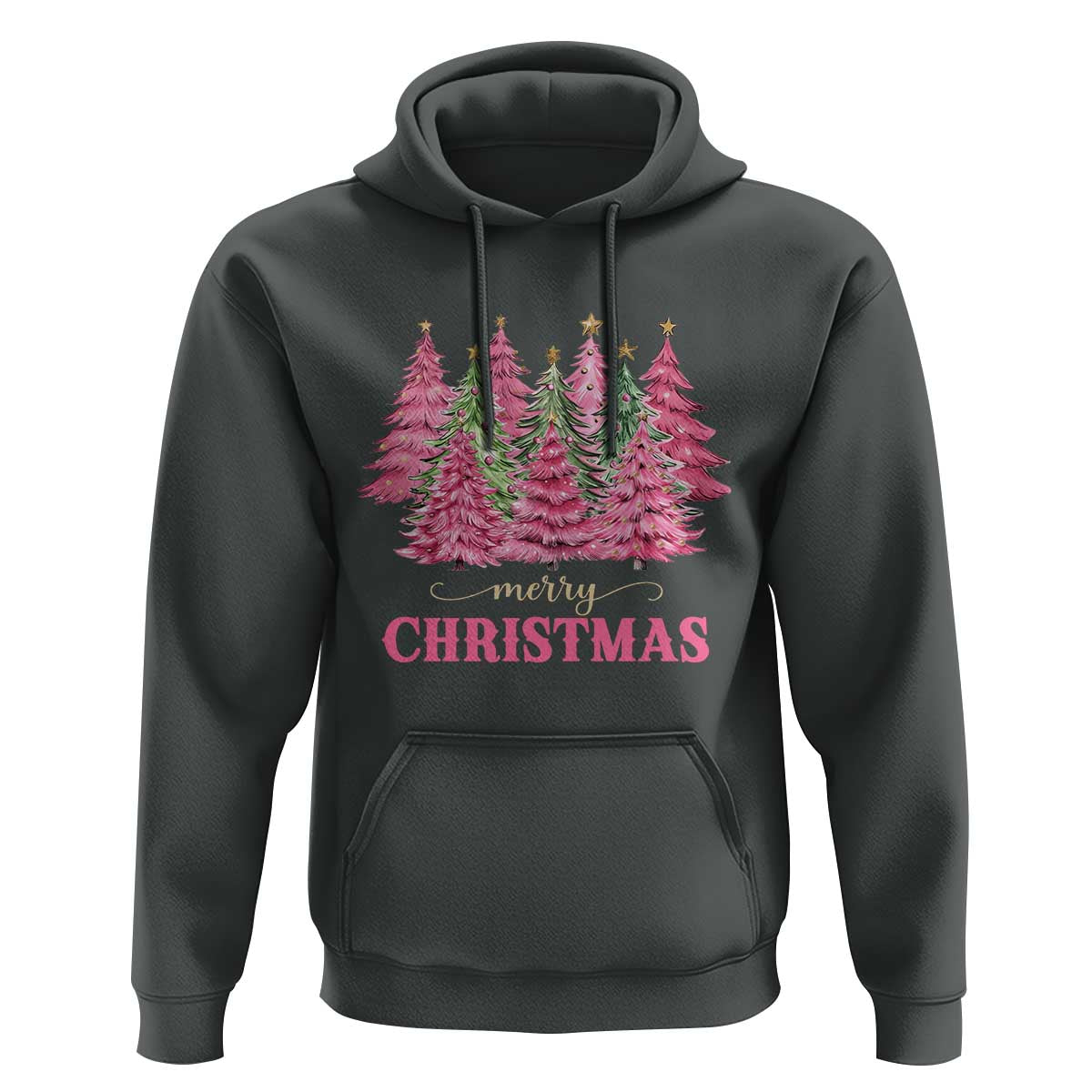 Pink Christmas Tree Farm Hoodie Merry Xmas Ornaments Family Holiday Pajamas