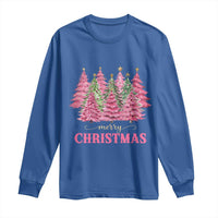 Pink Christmas Tree Farm Long Sleeve Shirt Merry Xmas Ornaments Family Holiday Pajamas