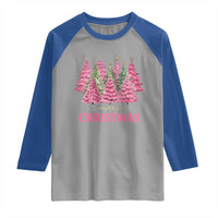Pink Christmas Tree Farm Raglan Shirt Merry Xmas Ornaments Family Holiday Pajamas