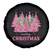 Pink Christmas Tree Farm Spare Tire Cover Merry Xmas Ornaments Family Holiday Pajamas