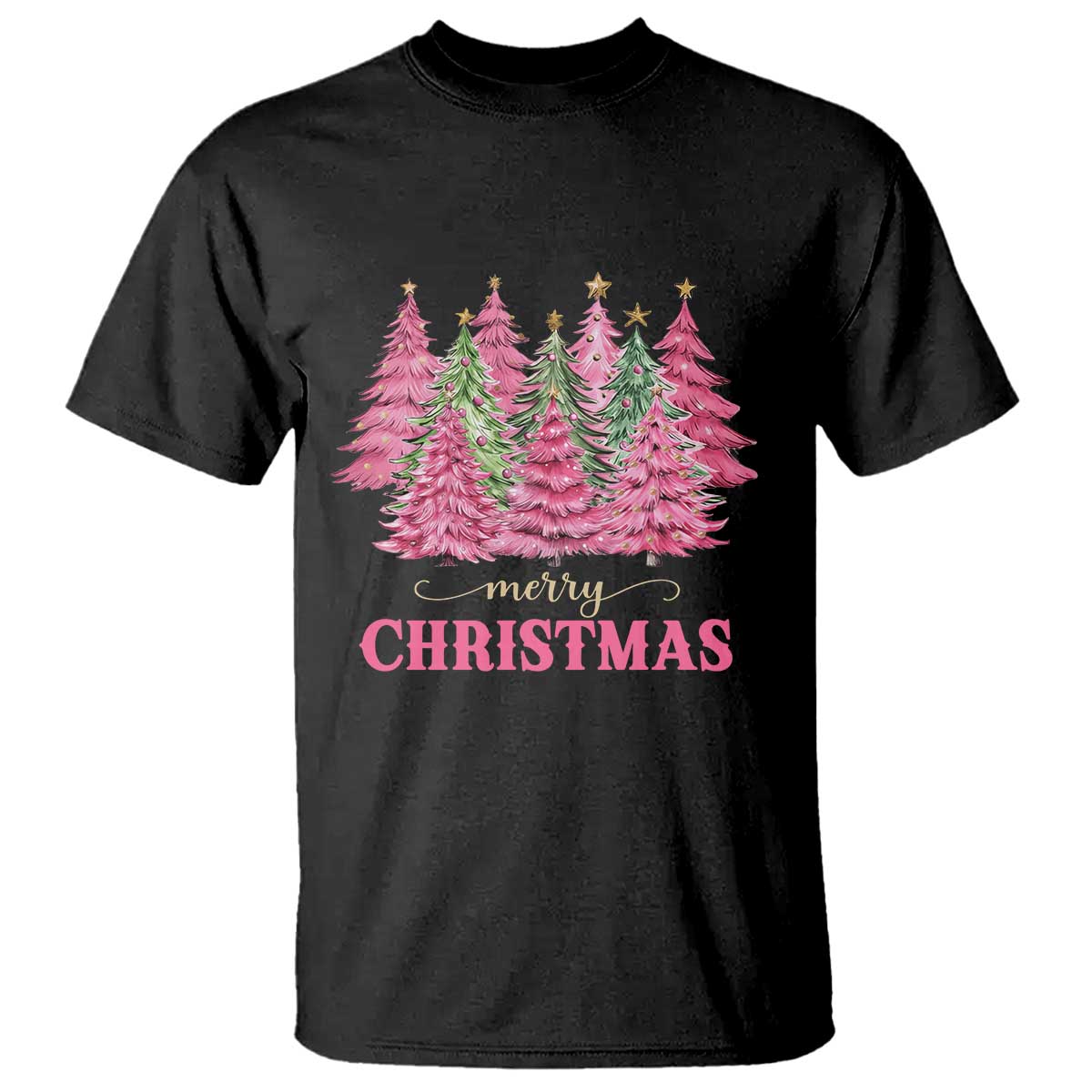 Pink Christmas Tree Farm T Shirt Merry Xmas Ornaments Family Holiday Pajamas - Wonder Print Shop