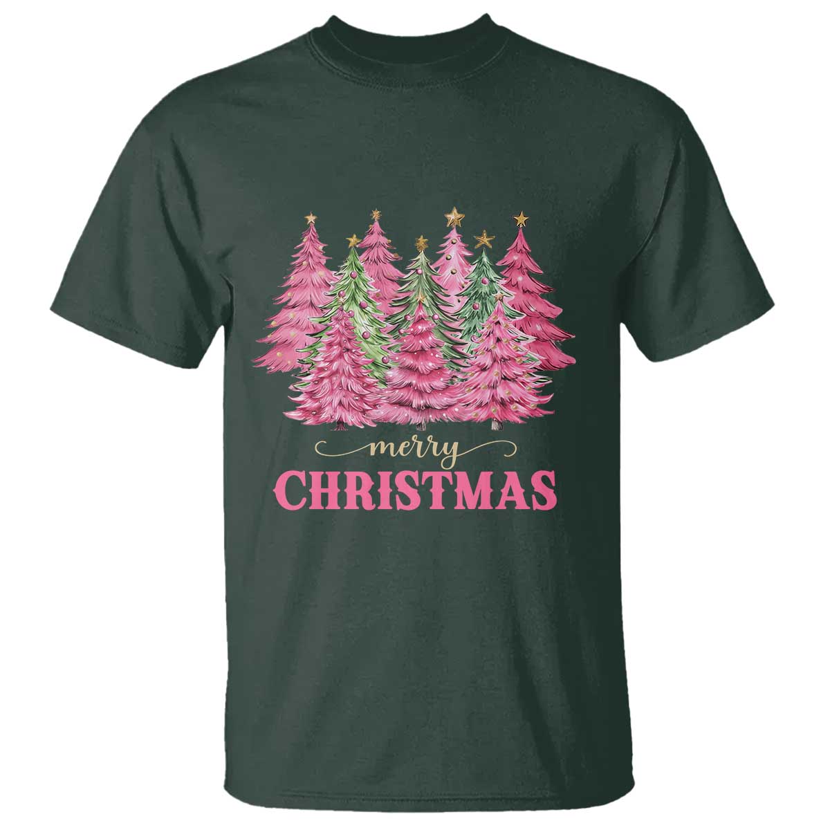 Pink Christmas Tree Farm T Shirt Merry Xmas Ornaments Family Holiday Pajamas - Wonder Print Shop