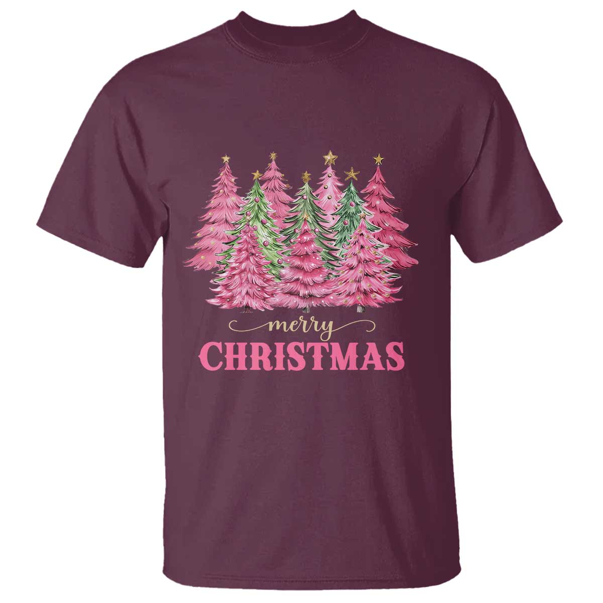 Pink Christmas Tree Farm T Shirt Merry Xmas Ornaments Family Holiday Pajamas - Wonder Print Shop