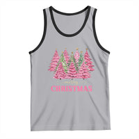 Pink Christmas Tree Farm Tank Top Merry Xmas Ornaments Family Holiday Pajamas