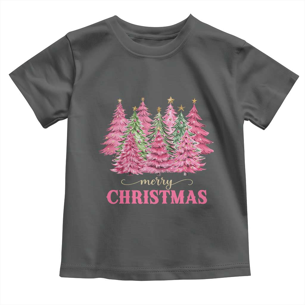 Pink Christmas Tree Farm Toddler T Shirt Merry Xmas Ornaments Family Holiday Pajamas
