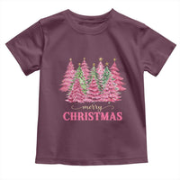 Pink Christmas Tree Farm Toddler T Shirt Merry Xmas Ornaments Family Holiday Pajamas