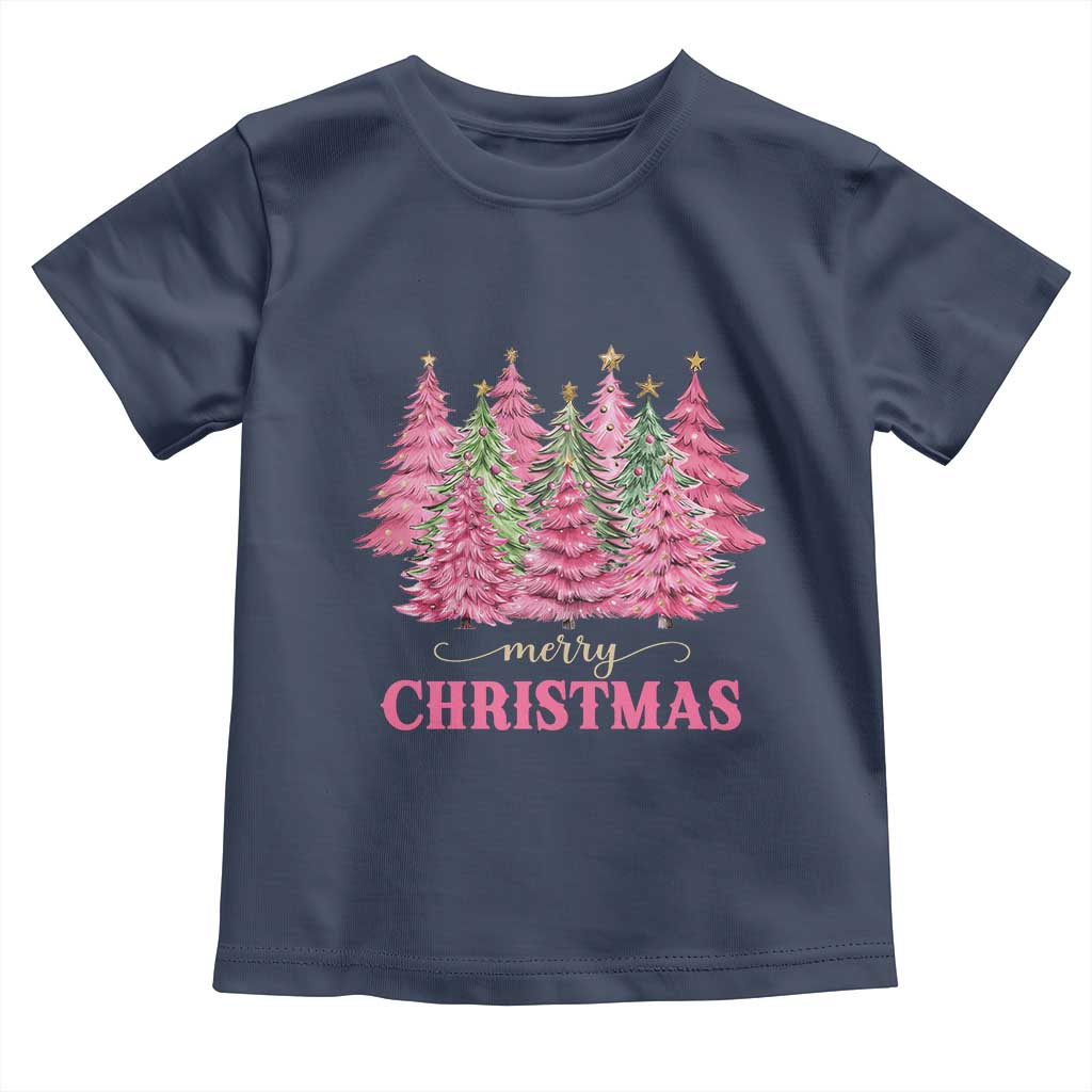 Pink Christmas Tree Farm Toddler T Shirt Merry Xmas Ornaments Family Holiday Pajamas