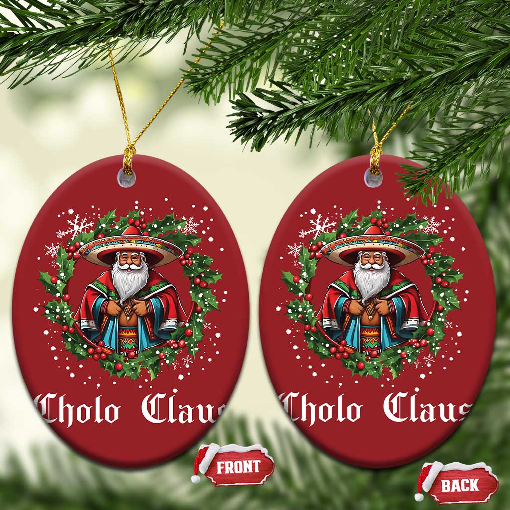 Funny Mexican Santa Christmas Ornament Cholo Claus Christmas in Mexico - Wonder Print Shop