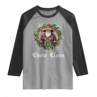 Funny Mexican Santa Raglan Shirt Cholo Claus Christmas in Mexico