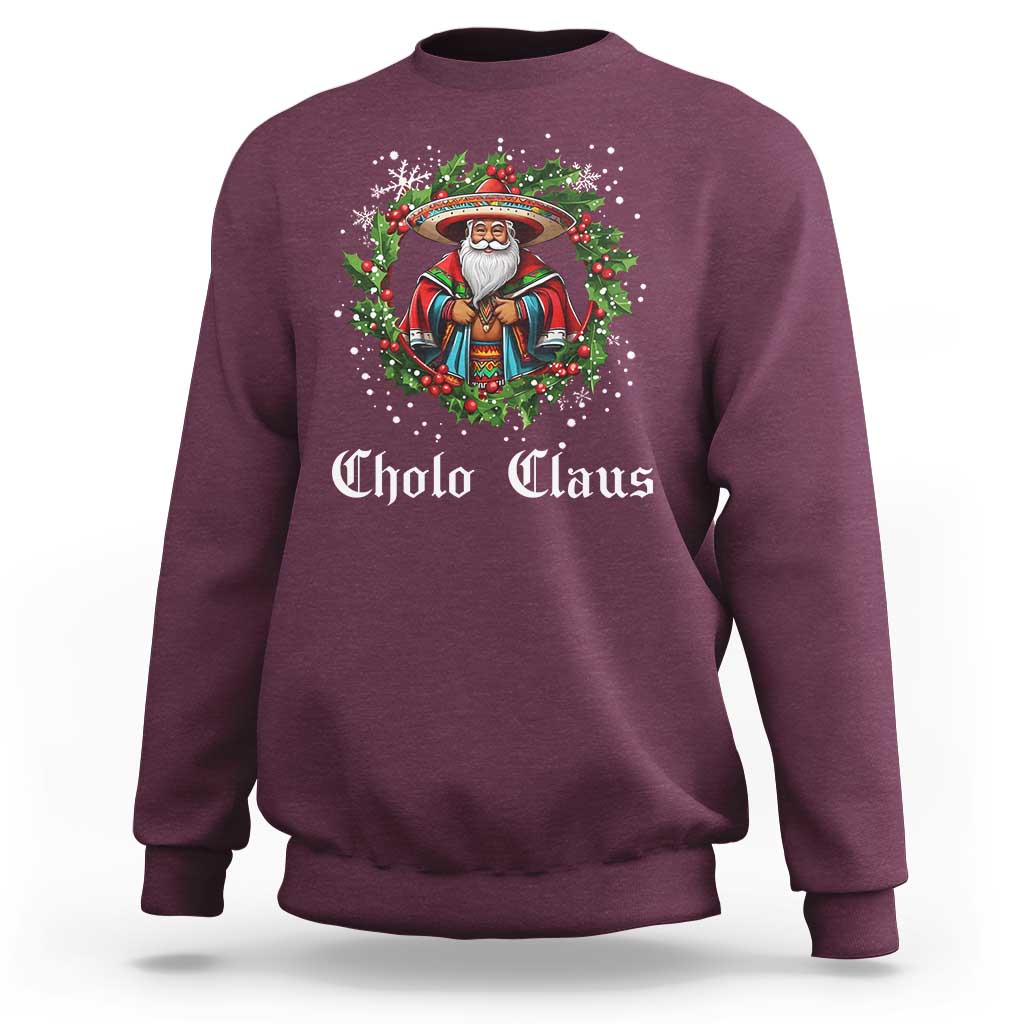 Funny Mexican Santa Sweatshirt Cholo Claus Christmas in Mexico - Wonder Print Shop