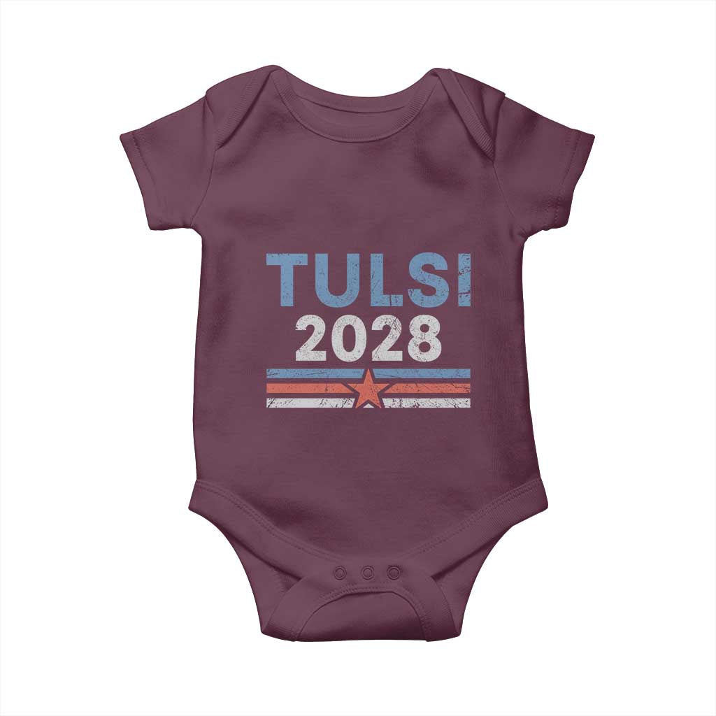 Tulsi Gabbard 2028 Baby Onesie Support Mrs. President Vintage Retro Grunge