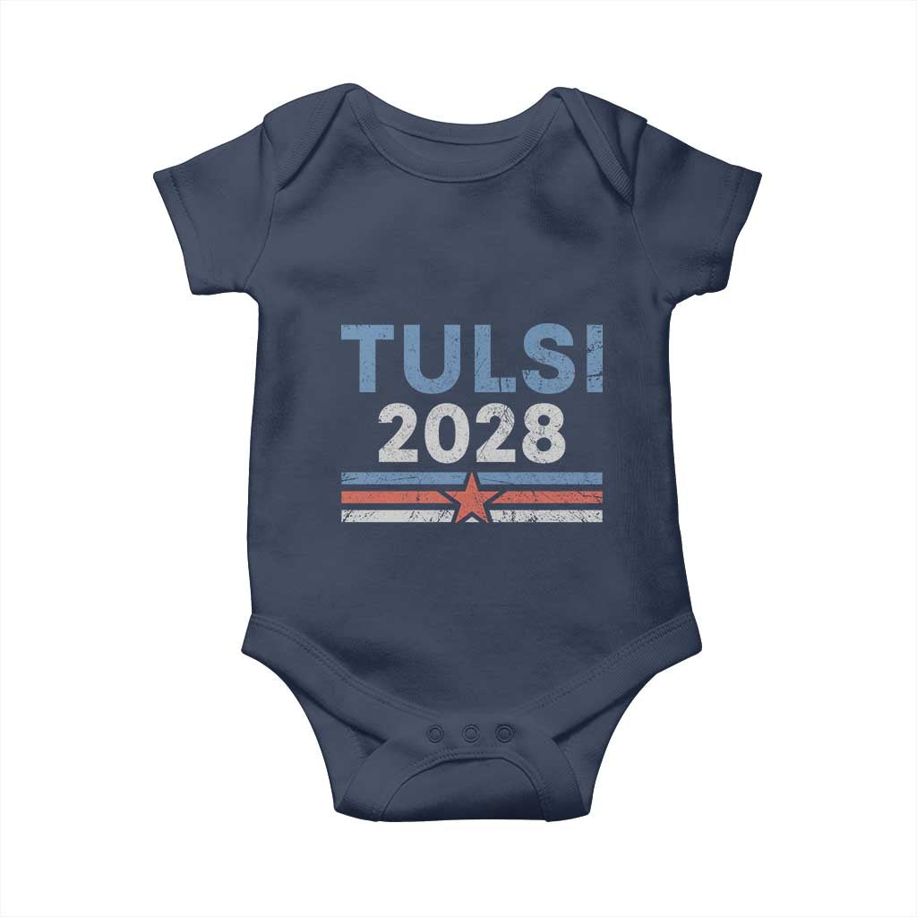 Tulsi Gabbard 2028 Baby Onesie Support Mrs. President Vintage Retro Grunge