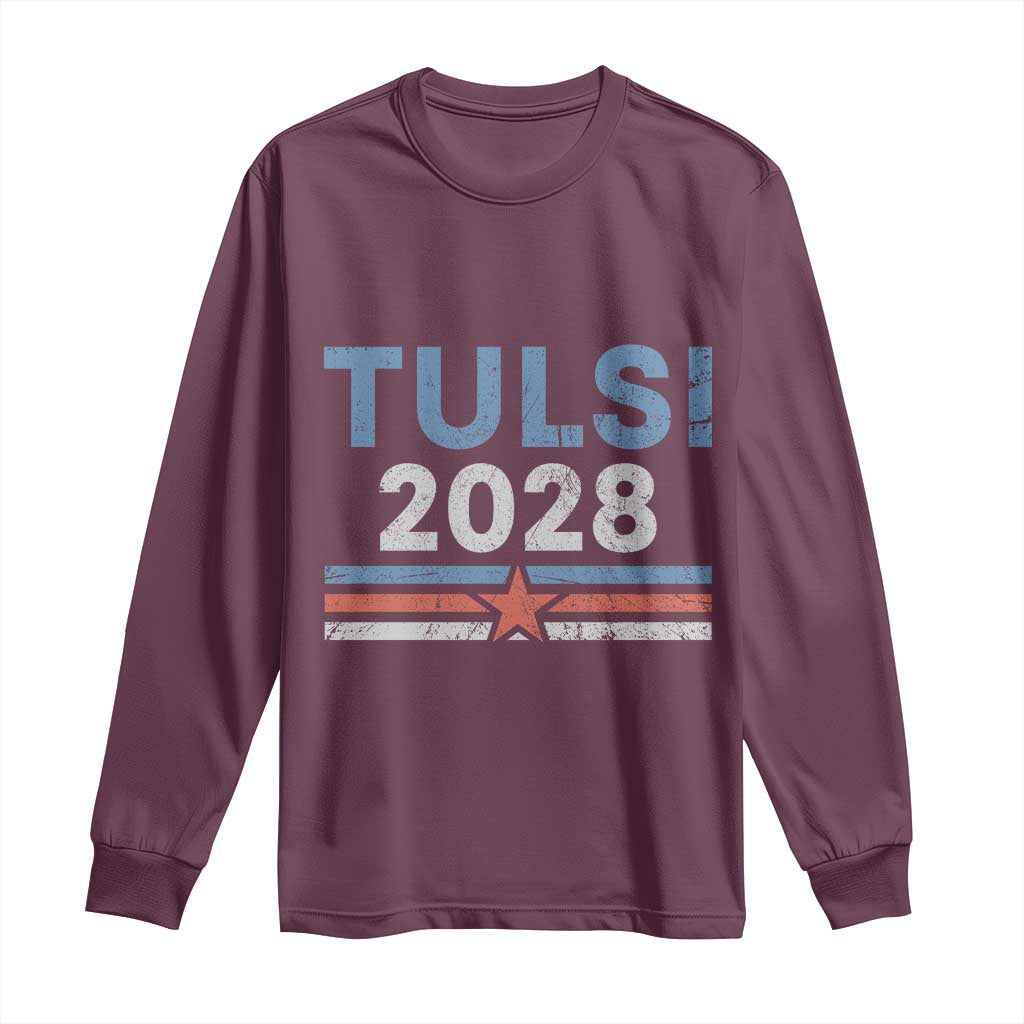 Tulsi Gabbard 2028 Long Sleeve Shirt Support Mrs. President Vintage Retro Grunge