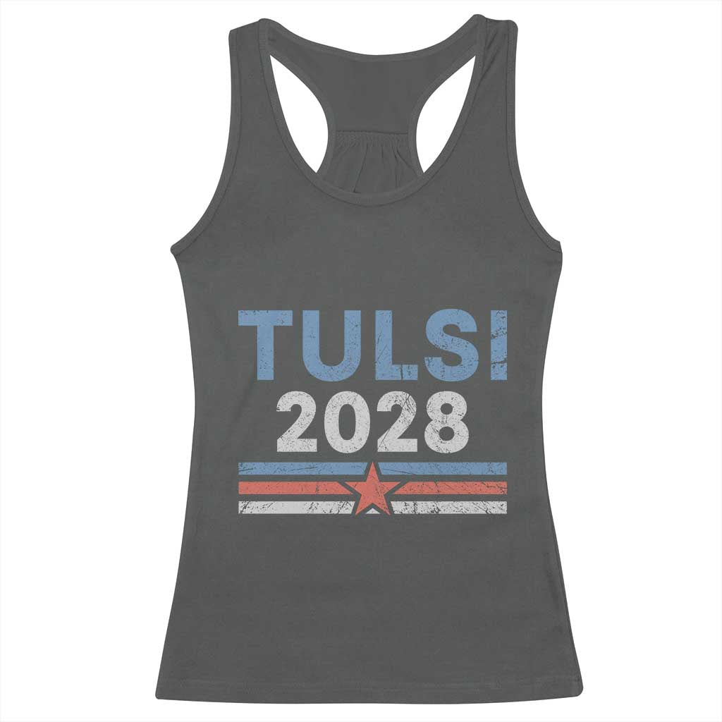 Tulsi Gabbard 2028 Racerback Tank Top Support Mrs. President Vintage Retro Grunge