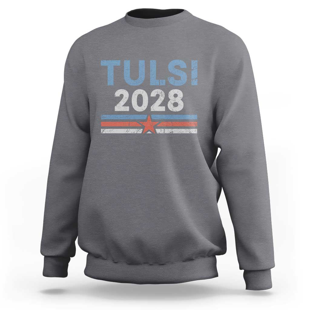 Tulsi Gabbard 2028 Sweatshirt Support Mrs. President Vintage Retro Grunge - Wonder Print Shop