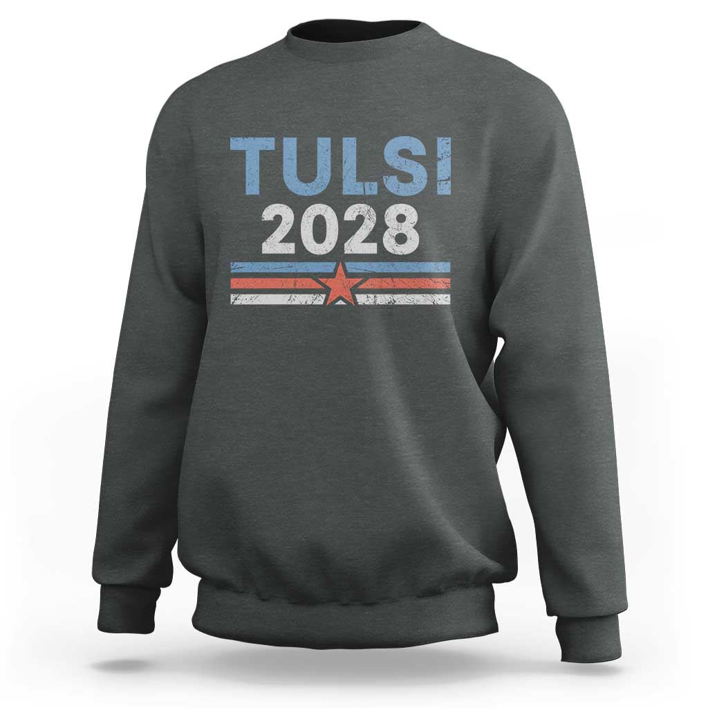 Tulsi Gabbard 2028 Sweatshirt Support Mrs. President Vintage Retro Grunge - Wonder Print Shop
