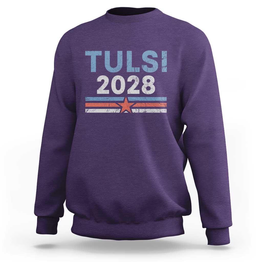 Tulsi Gabbard 2028 Sweatshirt Support Mrs. President Vintage Retro Grunge - Wonder Print Shop