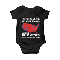 American Republican 2024 Baby Onesie There Are No Blue States Only Big Blue Cities America Map