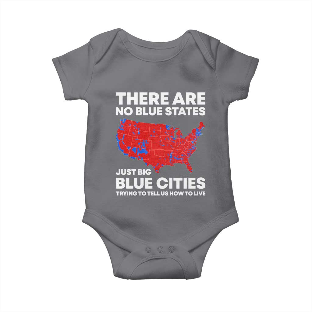 American Republican 2024 Baby Onesie There Are No Blue States Only Big Blue Cities America Map