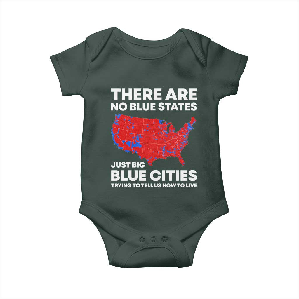 American Republican 2024 Baby Onesie There Are No Blue States Only Big Blue Cities America Map
