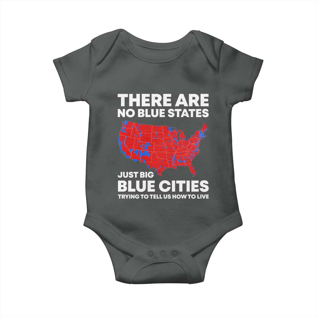 American Republican 2024 Baby Onesie There Are No Blue States Only Big Blue Cities America Map