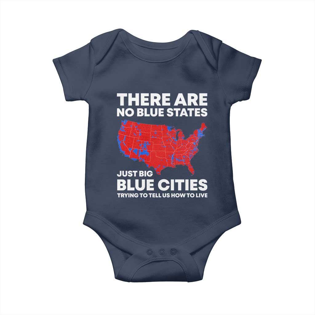 American Republican 2024 Baby Onesie There Are No Blue States Only Big Blue Cities America Map
