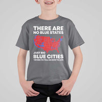 American Republican 2024 T Shirt For Kid There Are No Blue States Only Big Blue Cities America Map - Wonder Print Shop