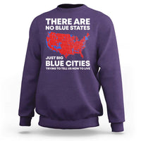 American Republican 2024 Sweatshirt There Are No Blue States Only Big Blue Cities America Map - Wonder Print Shop