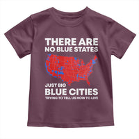 American Republican 2024 Toddler T Shirt There Are No Blue States Only Big Blue Cities America Map