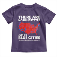American Republican 2024 Toddler T Shirt There Are No Blue States Only Big Blue Cities America Map