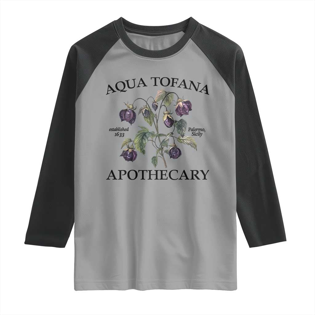 Funny Feminist Raglan Shirt Aqua Tofana Apothecary Vintage Minimalism