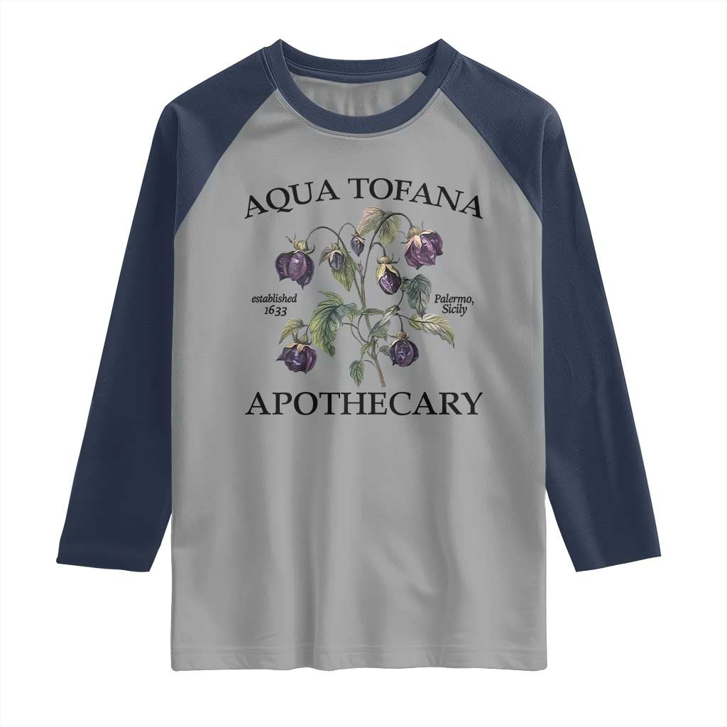 Funny Feminist Raglan Shirt Aqua Tofana Apothecary Vintage Minimalism