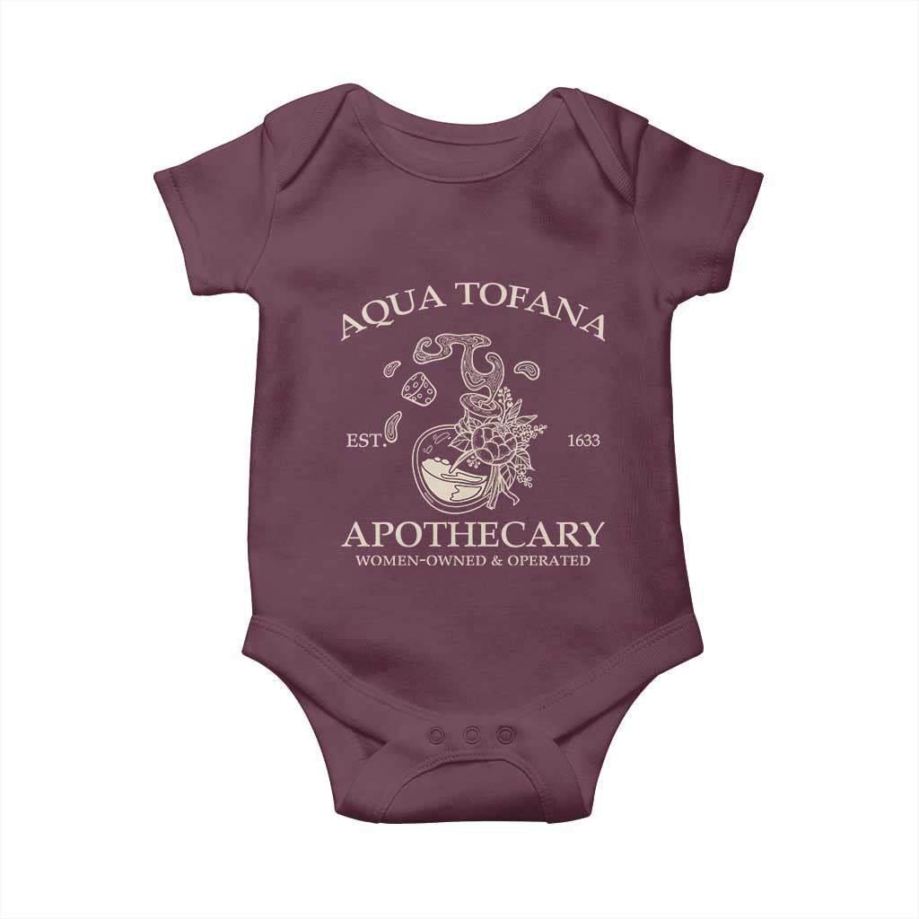 Funny Feminist Baby Onesie Aqua Tofana Apothecary Est 1633 Retro Vintage