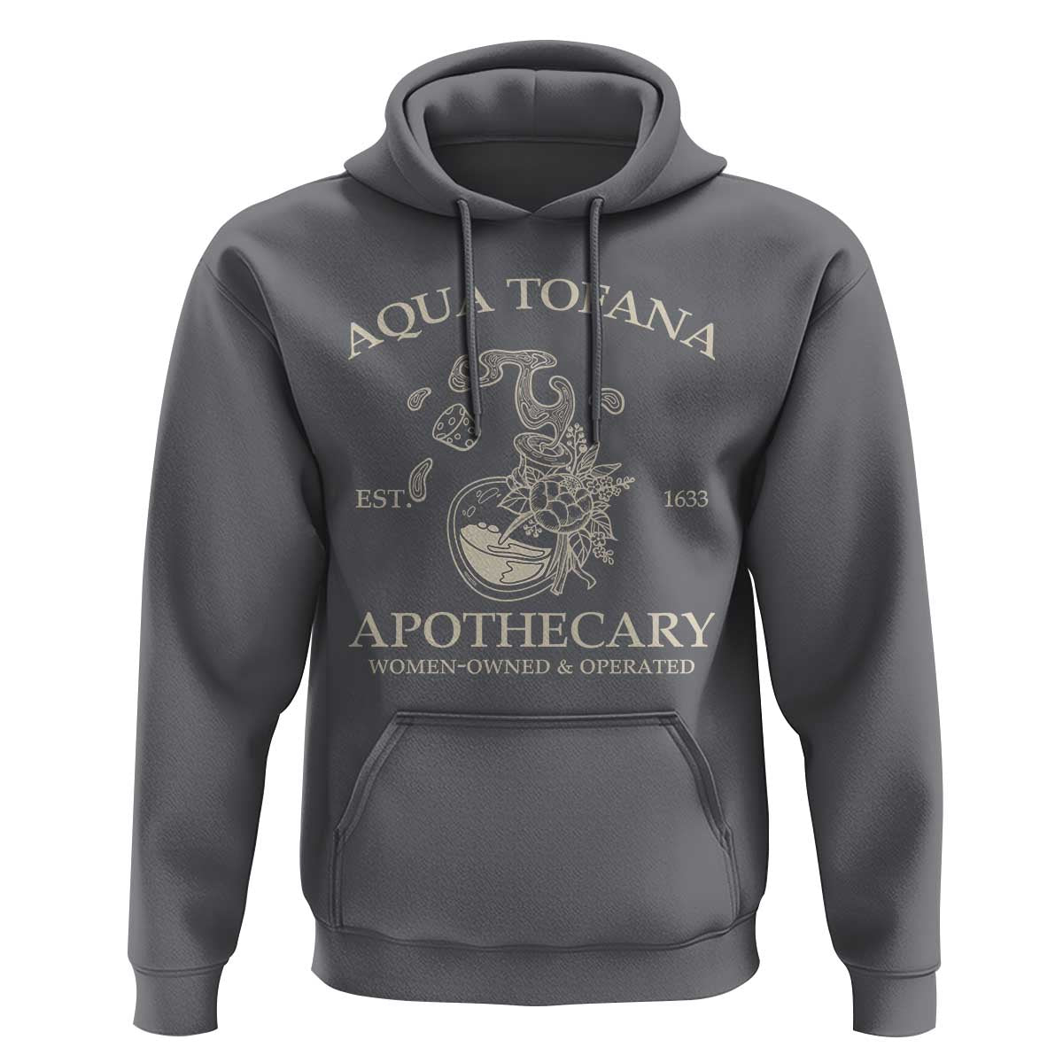 Funny Feminist Hoodie Aqua Tofana Apothecary Est 1633 Retro Vintage
