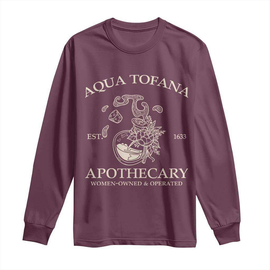 Funny Feminist Long Sleeve Shirt Aqua Tofana Apothecary Est 1633 Retro Vintage