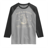 Funny Feminist Raglan Shirt Aqua Tofana Apothecary Est 1633 Retro Vintage